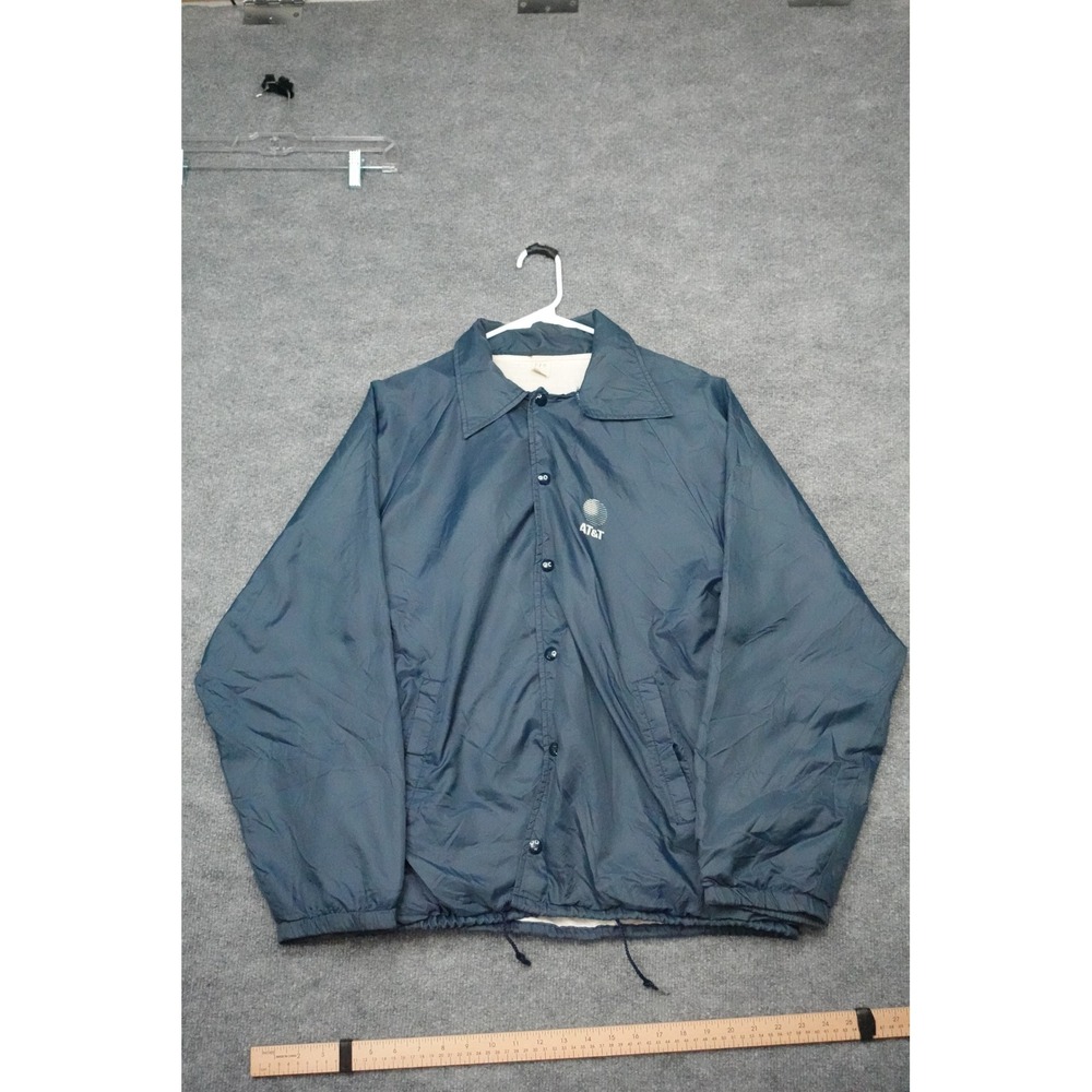 Vintage‎ AT&T Coach Jacket B.F.A. Made USA Navy Windbreaker Mens Large